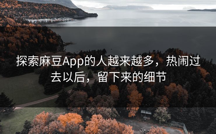 探索麻豆App的人越来越多，热闹过去以后，留下来的细节  第1张