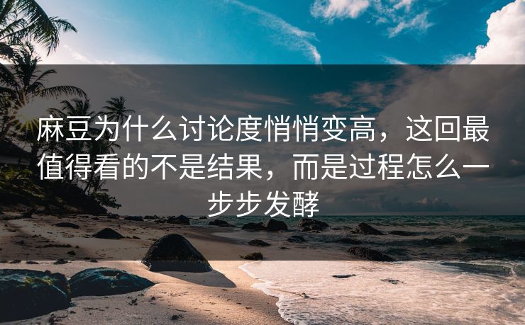 麻豆为什么讨论度悄悄变高,这回最值得看的不是结果,而是过程怎么一步步发酵 第1张 麻豆为什么讨论度悄悄变高,这回最值得看的不是结果,而是过程怎么一步步发酵 第1张