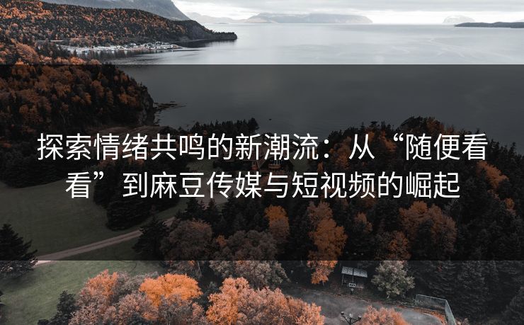 探索情绪共鸣的新潮流：从“随便看看”到麻豆传媒与短视频的崛起  第1张