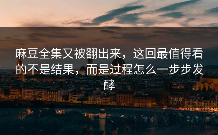 麻豆全集又被翻出来，这回最值得看的不是结果，而是过程怎么一步步发酵  第1张